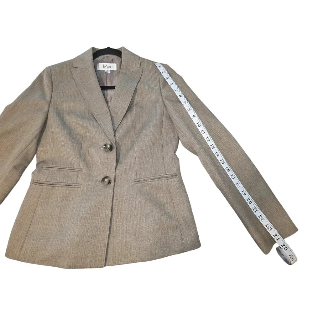 Le Suit Women's Thick Knit 2 Button Up Blazer Suit Jacket Size 4 Slit Pockets‎